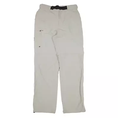 ALL SPORT Belted Cargo Zip-off Legs Trousers Grey Loose Straight Mens W28 L30 • £9.99