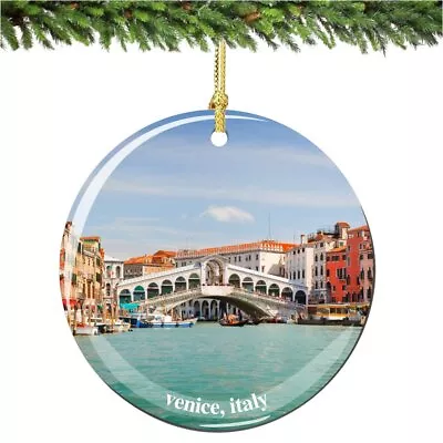 Venice Christmas Ornament Italy Porcelain 2.75  Double Sided Italain Christmas • $16.99