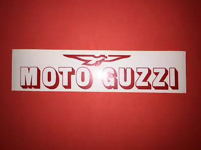 Moto Guzzi Eagle Red On Clear Vinyl Decal Sticker 195x40mm Helmet Tool Box • $2.97