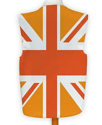 Orange Union Jack Design Fancy Dress Waistcoat • £15.99
