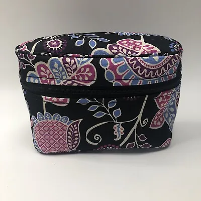 Vera Bradley Black Alpine Floral Retired  Small Organizer Cosmetic Toiletry Bag • $8.74