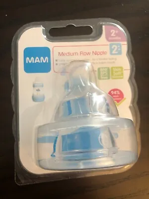 MAM Bottle Nipples Level 2 Medium Flow Nipple 2+ Months 2 Count NEW • $11.99