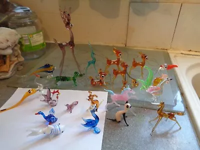 20 Small Glass Animals/fish Ornaments • £24