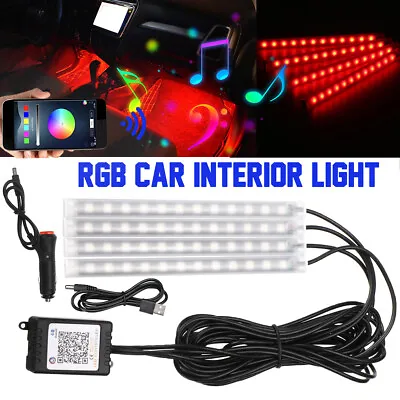$13.99 • Buy RGB LED Lights Car Interior Floor Decor Atmosphere Strip Lamp Parts Accessories