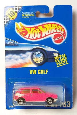 Hot Wheels VW Volkswagen Golf Metal Flake Pink #183 Chrome Base • $35.20