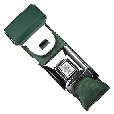 RetroBelt Dark Green Pushbutton Lap Seat Belt 60  No Hardware Seatbelt Safety Cl • $29.99