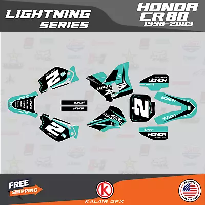 Graphics Kit For Honda CR 80 1998-2003 CR80 LIGHTNING-Teal • $65.99