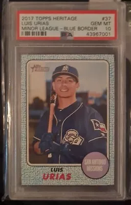 2017 Topps Heritage Minor League Edition Blue /99 Luis Urias #37 PSA 10 GEM MT • $23.99