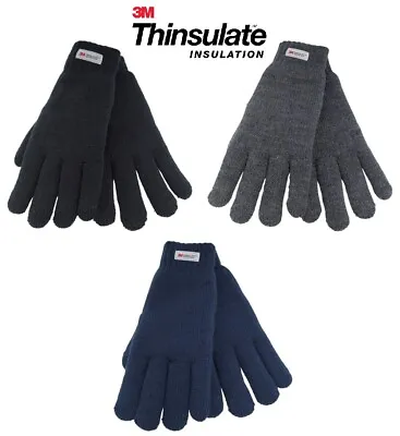 £4.75 • Buy 3M Thinsulate™ Lined Mens Ladies Womens Knitted Gloves Thermal Winter Work Adult
