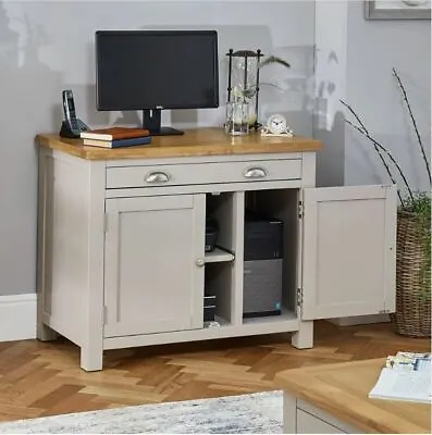 £449 • Buy Cotswold Grey Painted Hideaway Computer Desk - CG51