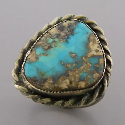 Vintage Beautiful Navajo Sterling Silver Turquoise Ring • $186.95