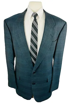 $84.98 • Buy Hart Schaffner Marx Mens 42L Navy Plaid Soft Wool Blazer Sport Coat Suit Jacket