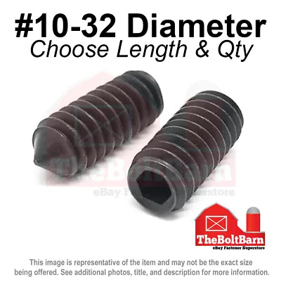 #10-32 Alloy Cone Point Allen Socket Set Screw Fine Black Oxide (Pick Size Qty) • $393.37