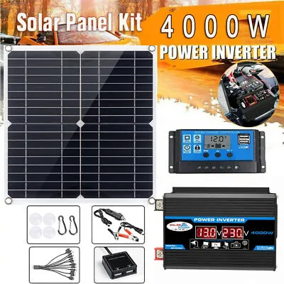 4000W Solar Panel Complete Kit Power Generator 100A 220V Home Grid System New • £51.18