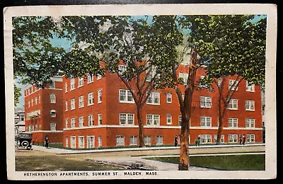 Vintage Postcard 1926 Hetherington Apartments Malden Massachusetts (MA) • $10