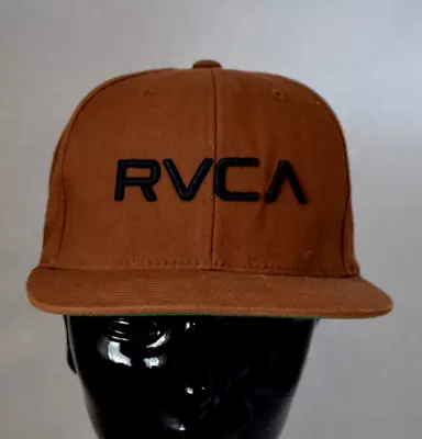 RVCA Hat Cap Snap Back Brown Black Spell Out Logo Trucker One Size Adjustable • $9.99