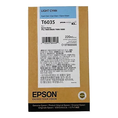 Genuine Epson T6035 Light Cyan Ink For Stylus Pro 7800/9800/7880/9880 Exp.08/23 • $62.69