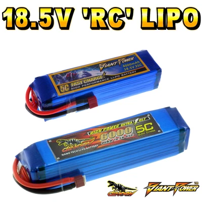 18.5V 4000 To 6000mAh 5S RC LiPo Battery Up To 65C All Sizes + Custom Connector • £68