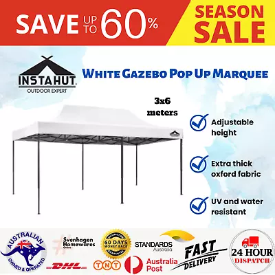 3X6M Outdoor Gazebo White Garden Market Canopy Pop Up Shelter Party Tent Carport • $263.65