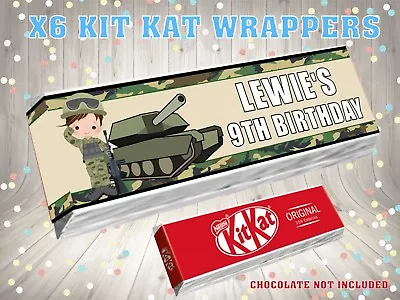 £1.20 • Buy PERSONALISED ARMY CAMOUFLAGE CAMO Kit Kat Label / Wrapper Ideal Party Bag Filler