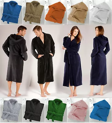 UNI SEX 500GSM Combed Bath Robe Terry Towelling Shawl Collar & Hooded Bathrobe • £15.99