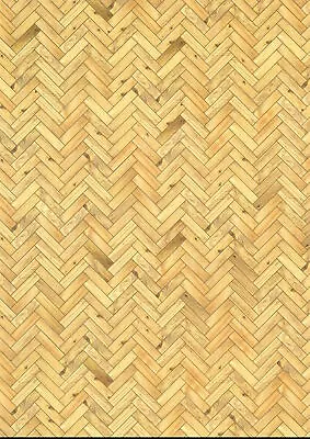 Dollhouse Parquet Wood Flooring Paper Card Light Wood 1:12 Scale Miniature • $4.99