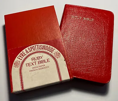 £149.99 • Buy Holy Bible, King James Version, Red French Morocco Leather, Ruby Text, Vintage