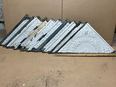 10 Pc Craft Lot Triangle Antique Ceiling Tin Metal Reclaimed Salvage Art Project • $49.99