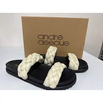 André Assous Women's Milly Slide Sandal Ivory EUR 39 US 9 • £35.10