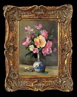 Original Oil Painting On Canvas Flowers By Kayvon Esmaeilou • £4.20