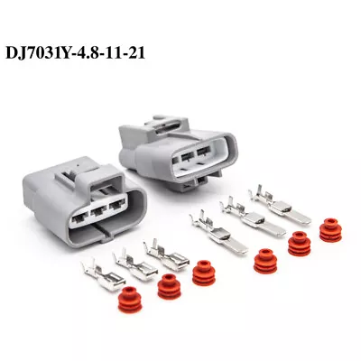 Quality DJ7031Y-4.8 3 Pin 4.8mm Car Female Male Electric Fan Plug Auto Connector • $41.70