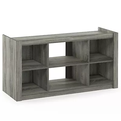 Furinno Fowler Multipurpose TV Stand Bookshelves French Oak Grey • $92.28