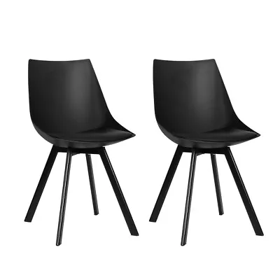 $119.95 • Buy Artiss Lylette Dining Chairs Cafe Chairs PU Leather Padded Seat Set Of 2 Black