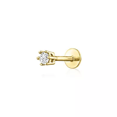 Ross-Simons Diamond-Accented Single Flat-Back Stud Earring In 14kt Yellow Gold • $89