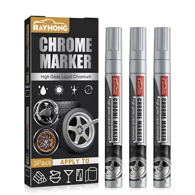 Metallic Liquid Chrome Mirror Finish Paint Pen Waterproof Silver Art Marker DIY • $8.95