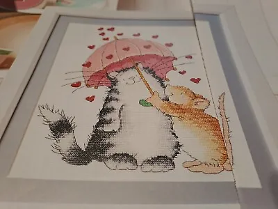 Cross Stitch Chart Margaret Sherry Cat & Mouse Raining Hearts Chart Only • £1.25