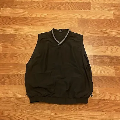 Nike Vest Mens Large Black Storm-Fit Full Zip Sleeveless Windbreaker Jacket Logo • $23.99