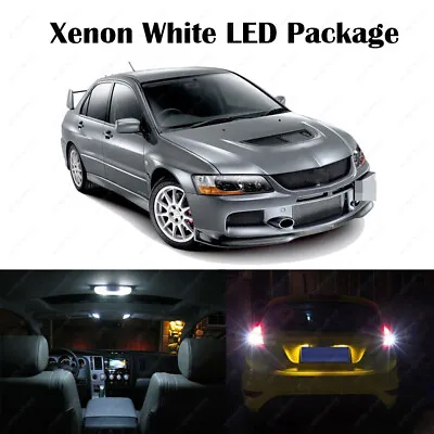 9 X Xenon White SMD LED Interior Bulbs + Reverse + Tag Lights For Lancer EVO 8 9 • $33.10