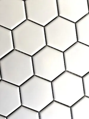 White 2  Hexagon Glazed Matte Porcelain Mosaic Floor Wall Backsplash Kitchen • $10.99