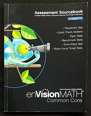 4th Grade - EnVision Assessment Sourcebook - TEACHER'S EDITION (2012) • $24.99