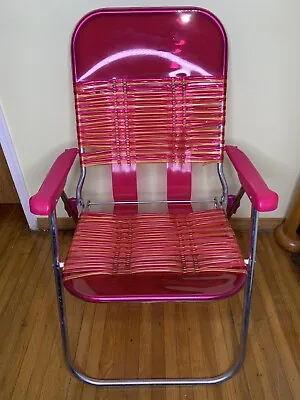 Jelly PVC Vinyl Tubing Y2K Vintage Plastic Folding Lawn Beach Chair • $45.99