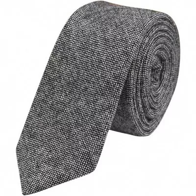 £18 • Buy Charcoal Grey Mens Tweed Wool Skinny Tie. Excellent Quality & Reviews. UK.