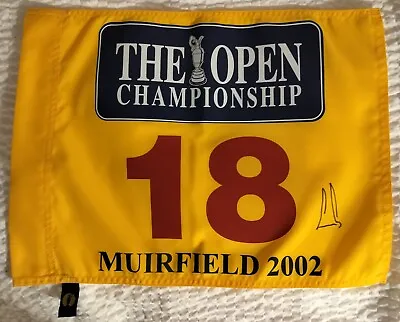 Ernie Els Signed 2002 BRITISH OPEN Golf Flag Ernie Els Won!  Muirfield. PGA • $299.95