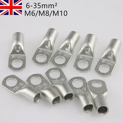 £2.98 • Buy 10/5x Copper Tube Terminal Battery Welding Cable Lug Ring Crimp Eyelets 6-35mm²