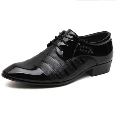 New Mens Formal Lace Up Business Leather Pointed Toe Dress Wedding Oxfords Shoes • £37.66