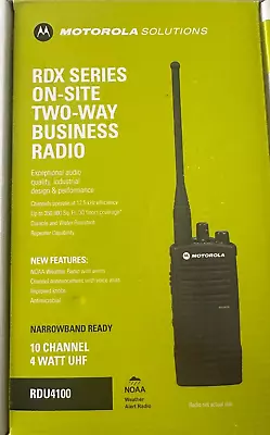 Motorola RDU4100 RDX Business Series Two-Way 10 Channel 4 Watt UHF Radio (Black) • $289.99