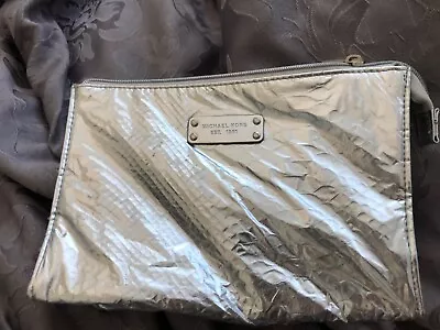 Michael Kors Est.1981 Makeup Bag Cosmetic Organizer Metallic Crinkly • $16.74