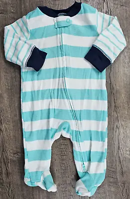 Baby Boy Clothes Nwot Carter's 3 Month Blue White Striped Footed Outfit • $15.99