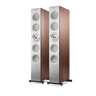 KEF Reference 5 Speakers - Silver Satin Walnut - Brand New - Save £5000 • £7995