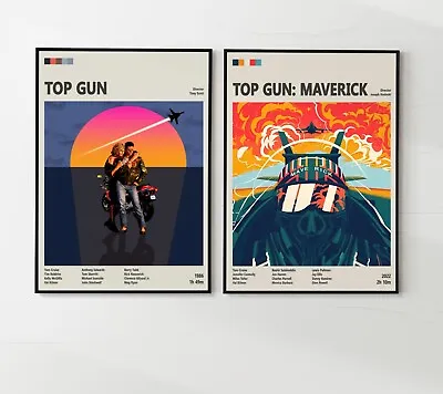 Top Gun Maverick Tom Cruise Vintage Movie Print Movie Poster 80s Film • £24.99